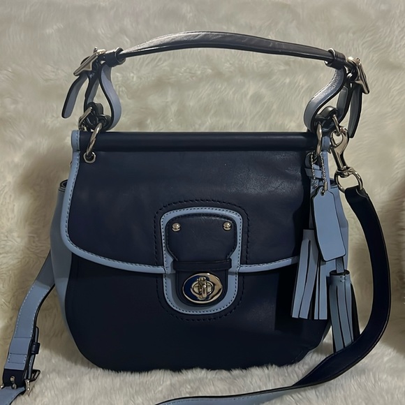 Coach Bags Coach Legacy Colorblock Willis Navy Cornflower Blue Handbag Poshmark